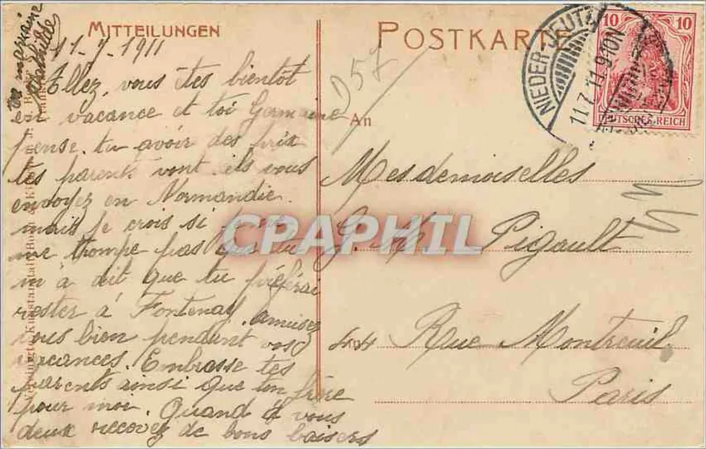 Metz — Vista da Mittelbrücke e da Wachtstraße — editor não identificado, n° 4758 - Verso
