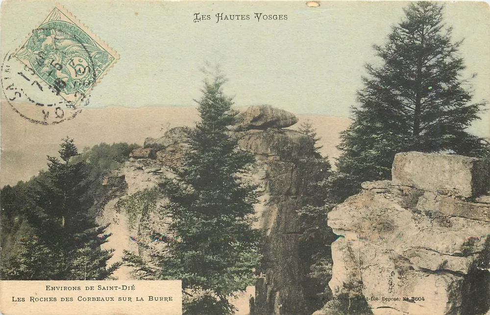 Die Hochvogesen — Umgebung von Saint-Dié, Les Roches des Corbeaux sur la Burre — Dépose No 3804 - Vorderseite