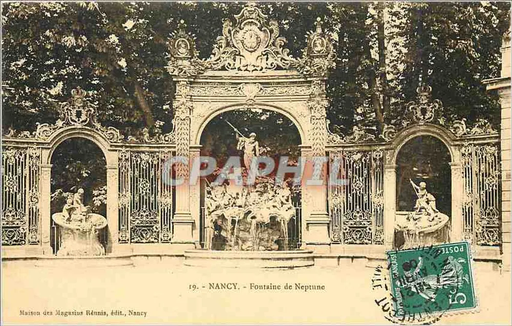 Nancy — Fontaine de Neptune — Maison des Magnus Rénnis, édit. Nancy - Frente