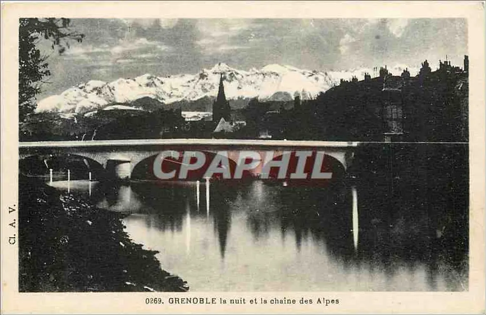 Grenoble in der Nacht und die Alpenkette — CI.A.V. n° 0269 - Vorderseite