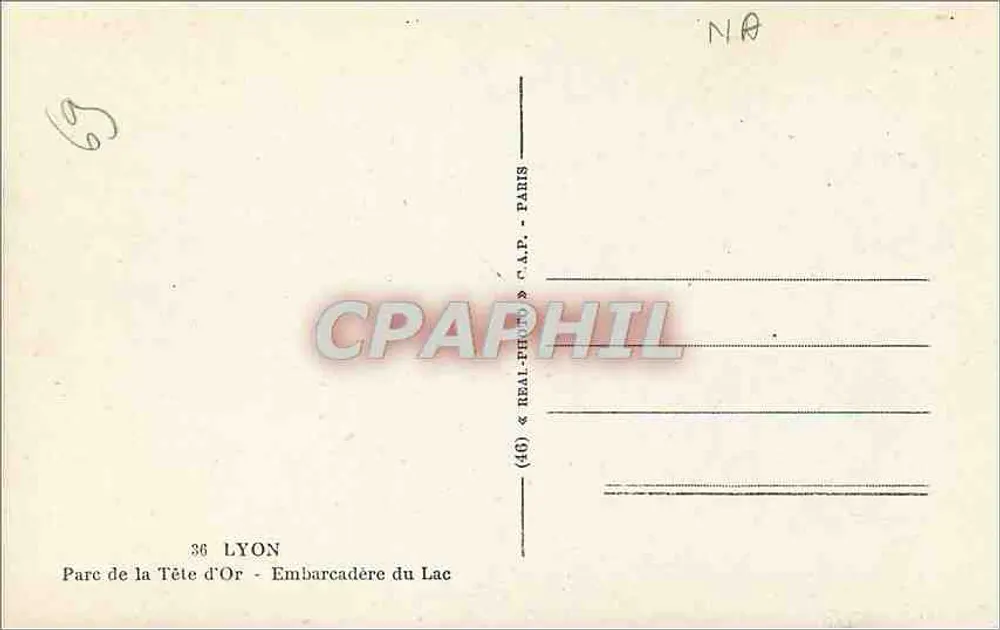 Parc de la Tête d'Or — Embarcadère du Lac — C.A.P. - PARIS - Verso