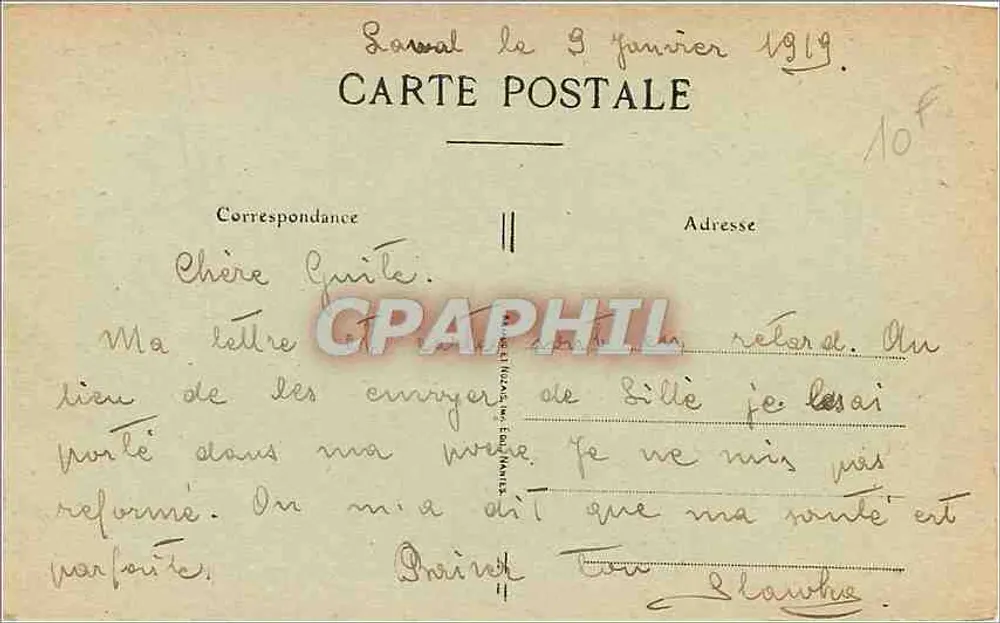 Laval — A Torre Renaise — editor não identificado, n° 5376 - Verso