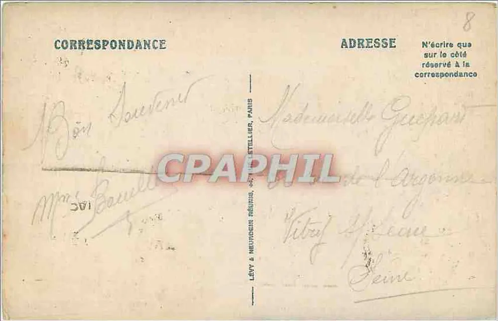 Dieppe — Vista Geral da Praia — LL, n° 327 - Verso