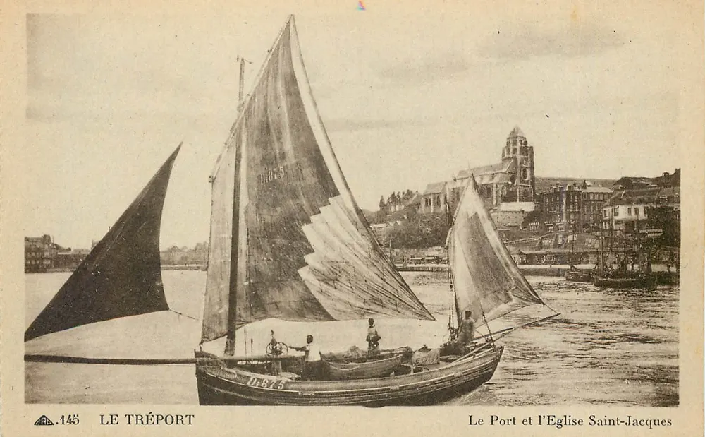 Le Tréport — Le Port et l'Église Saint-Jacques — n°145 - Recto
