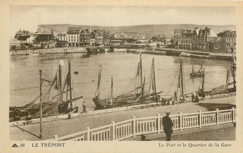Le Tréport — Der Hafen und der Bahnhofsviertel — C.A. des Arts Mécaniques, Paris, n°84 - Vorderseite