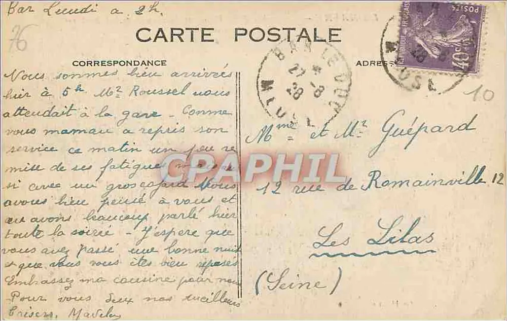 Le Havre — Ansicht der Strände und des Boulevards Albert 1er von Sainte-Adresse — G. F., Le Havre - Rückseite