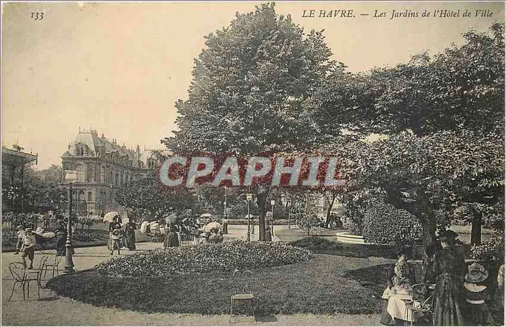 Le Havre — Die Gärten des Rathauses — C. P. A. H. P. H. I. L. n° 133 - Vorderseite