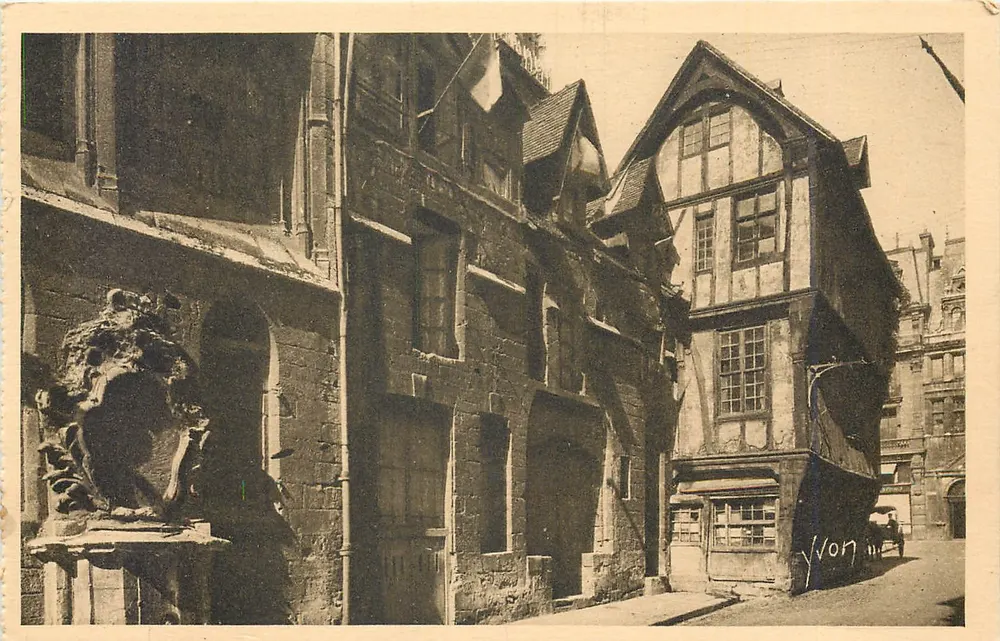 Vieilles Maisons dans la Rue Saint-Romain — Rouen — Édition d'Art YVON - Recto