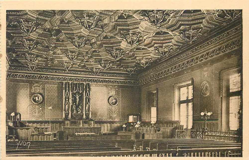 Sala das Sessões do Palácio de Justiça de Rouen — hoje Tribunal de Instrução — Édition d'Art YVON - Frente