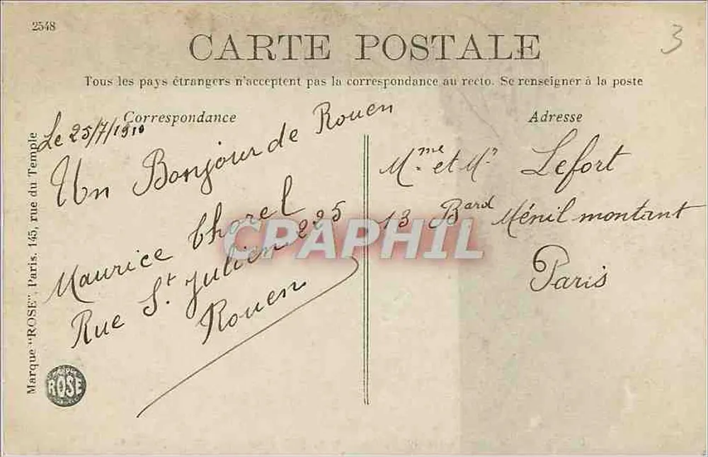 Rouen — Fonte Santa Maria, por Falguière e Deperthes - Verso