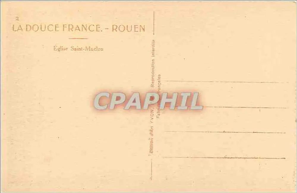 Igreja de São Maclou — Rouen — Edição YVON - Verso