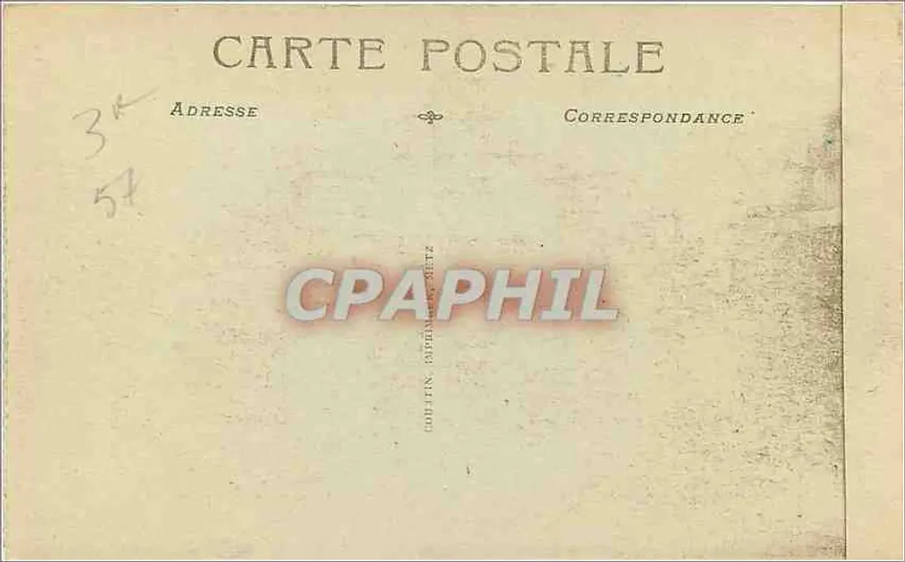 Metz — Palácio do Governador Militar — Editor C. D. (Coffin, Metz) n°6 - Verso