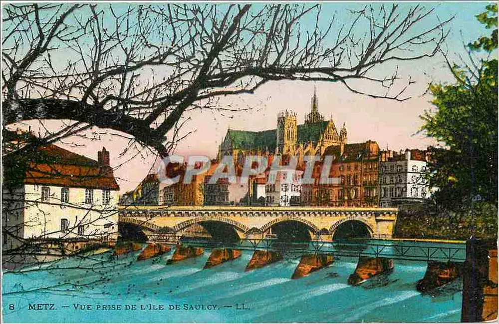 Metz — Vue prise de l'Île de Saulcy — LL - Recto