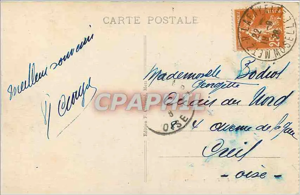 Metz - Ponte Saint-Georges — editor F. Godefroy, n° 17 - Verso