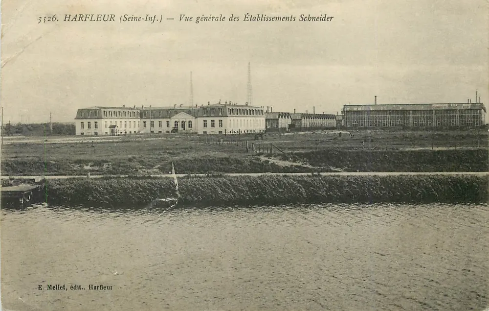 Harfleur (Seine-Inf.) — Vue générale des Établissements Schneider — E. Mellet, édit. Harfleur - Vorderseite
