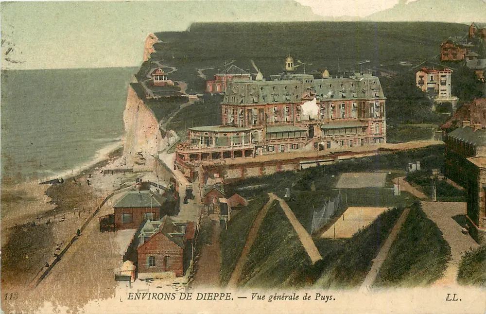 Arredores de Dieppe — Vista geral de Puys. — LL. — N° 113 - Frente