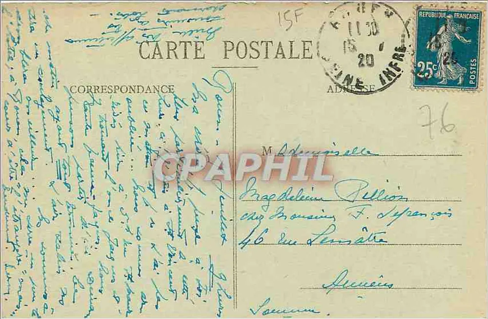 Rouen — Vue générale prise Côte Sainte-Catherine — C. F. - 381 - Verso