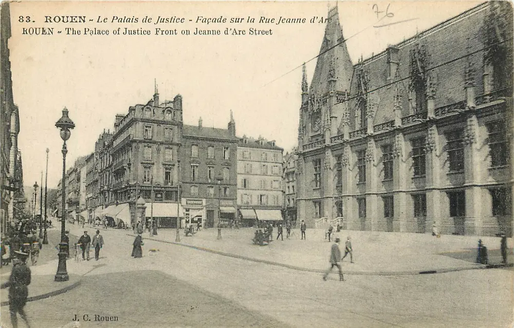 Rouen - Das Palast der Justiz - Fassade an der Straße Jeanne d'Arc - J. C. Rouen - Vorderseite