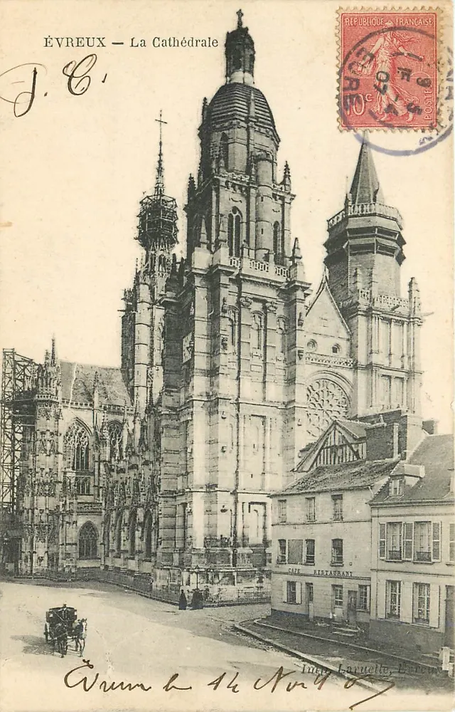 Évreux — A Catedral — J.C. — Editor: Impr. Laruelle, Évreux - Frente