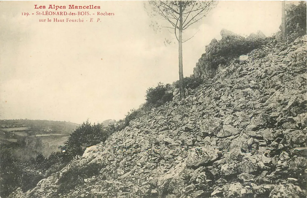 Les Alpes Mancelles — St-Léonard-des-Bois — Rochers sur le Haut Fourché — E.P. n°129 - Recto