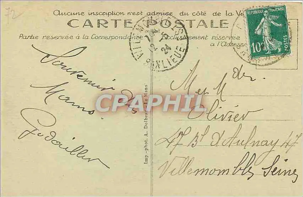 Le Mans — Vue partielle et Pont Gambetta — A.D. - Verso