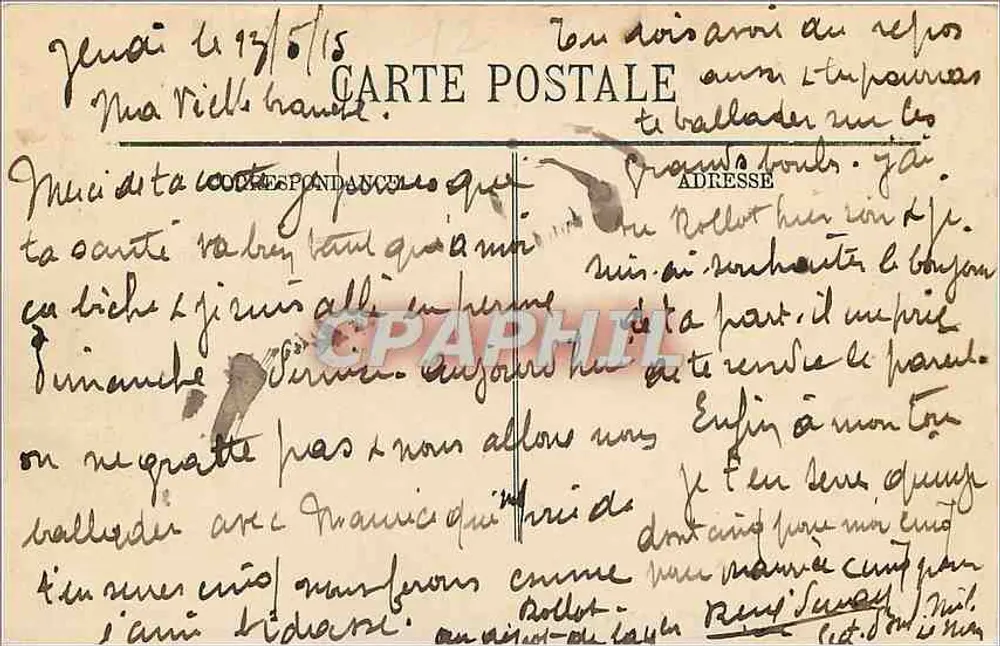 Le Mans — Paysage sur les Bords de l'Huisne — L.1. - Verso