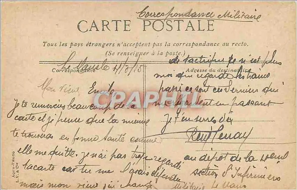 Le Mans. A rua dos Chanoinnes — L.V. & Cie, n° 155 - Verso