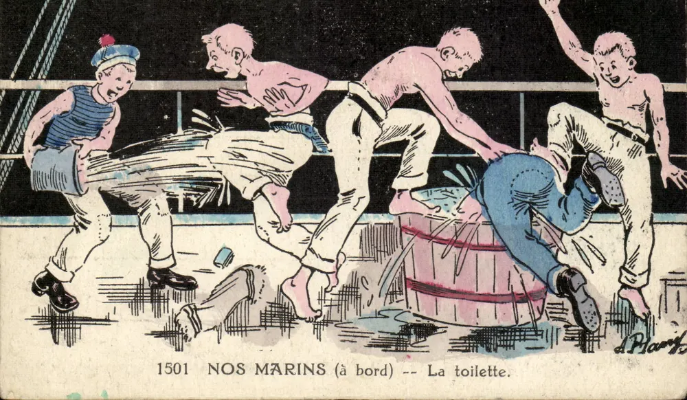 Unsere Matrosen (an Bord) — Die Toilette — d'Plarbt, n°1501 - Vorderseite