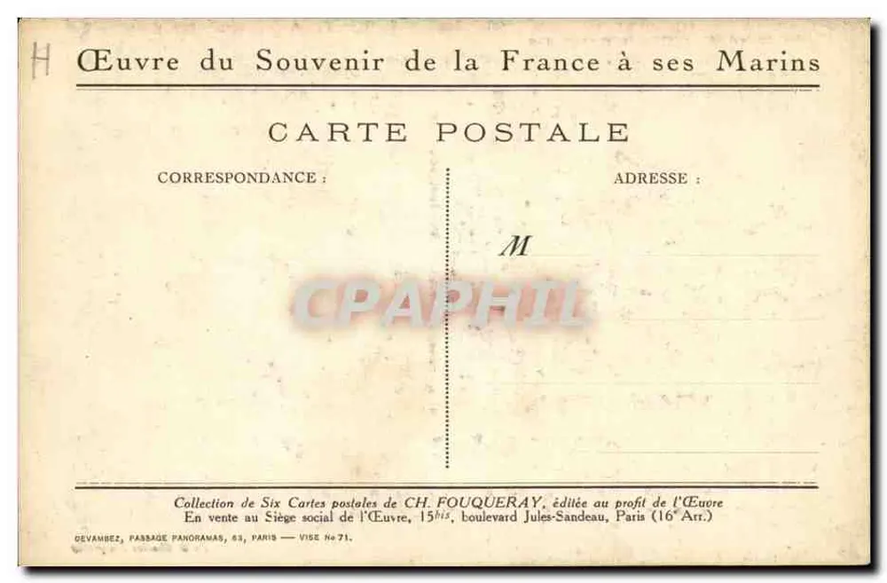 DAS ARRAISONNEMENT DES NEUTRALS — Kriegsszene — Verlag CH. FOUQUERAY - Rückseite