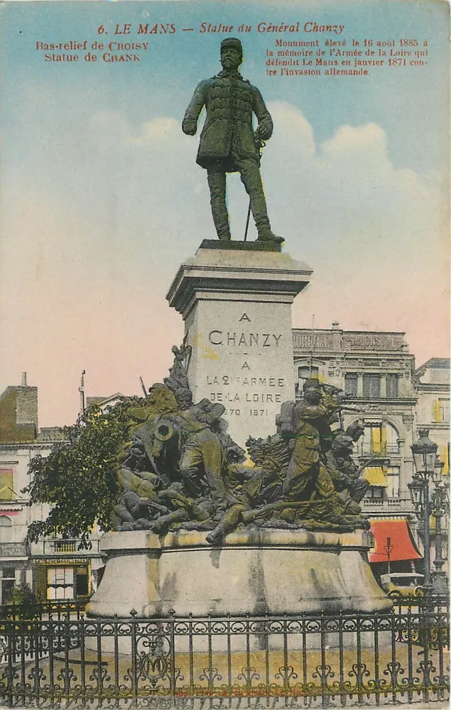 Le Mans — Estátua do Geral Chanzy — Bas-relief de Croisy - Frente