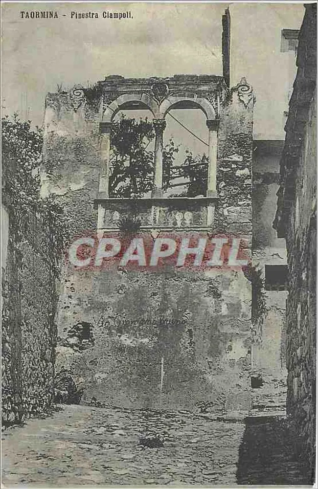 Taormina - Pinestra Ciampoll. — Ruínas de um edifício com arcadas — editor desconhecido - Frente
