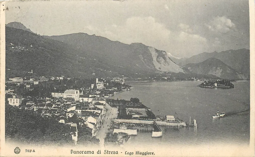 Panorama de Stresa - Lago Maggiore — Brunner & C., Como e Zürich — n° 763-A - Anverso