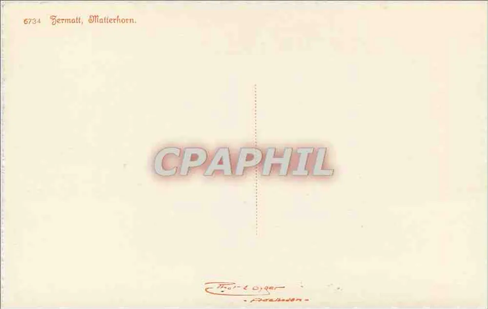 Germatt, Matterhorn — vista panorâmica — editor Probst & Oger, n° 6734 - Verso