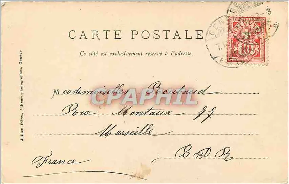 Genebra - Quai des Eaux-Vives — Hotel Montfleury — editor J.J.9 - Verso