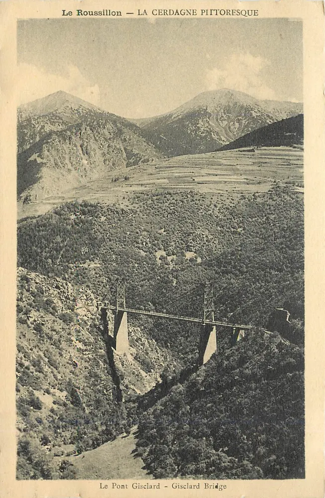 Le Roussillon — LA CERDAGNE PITTORÉSQUE — Most Gisclard — wydawca A. Moh, Martigues - Awers