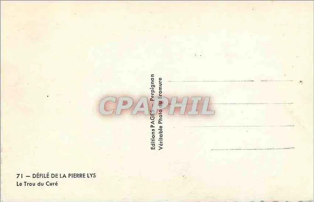 Le Trou du Curé — Défilé de la Pierre Lys — Éditions PAGES Perpignan - Back