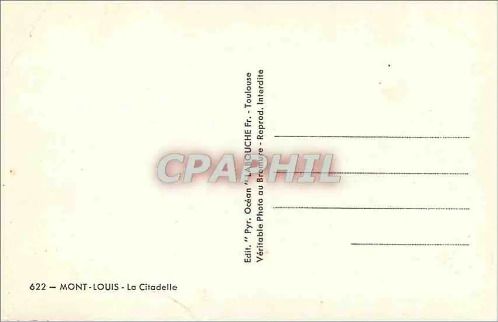 Mont-Louis — De Citadel — Ed. Océan, Toulouse - Achterkant