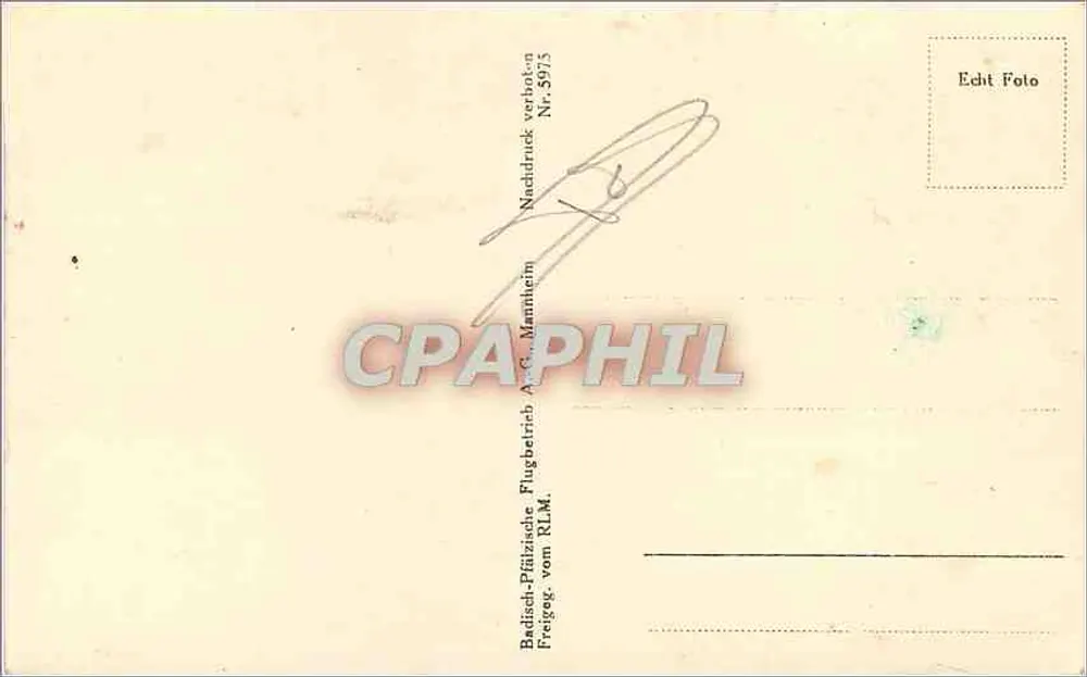 Vue aérienne de Spire-sur-le-Rhin — Badische-Pfälzische Flugbetrieb Mannheim, n° 3973 - Verso