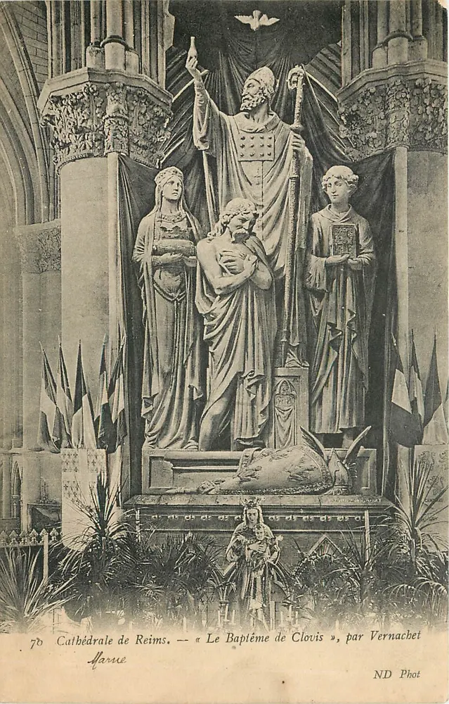 Catedral de Reims — « O Batismo de Clóvis », por Vernachet - Frente