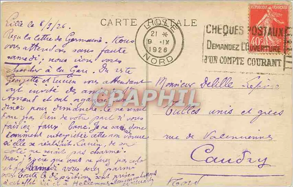 LILLE - Palácio Rameau — Edição O. L. Lille, n° 920 - Verso