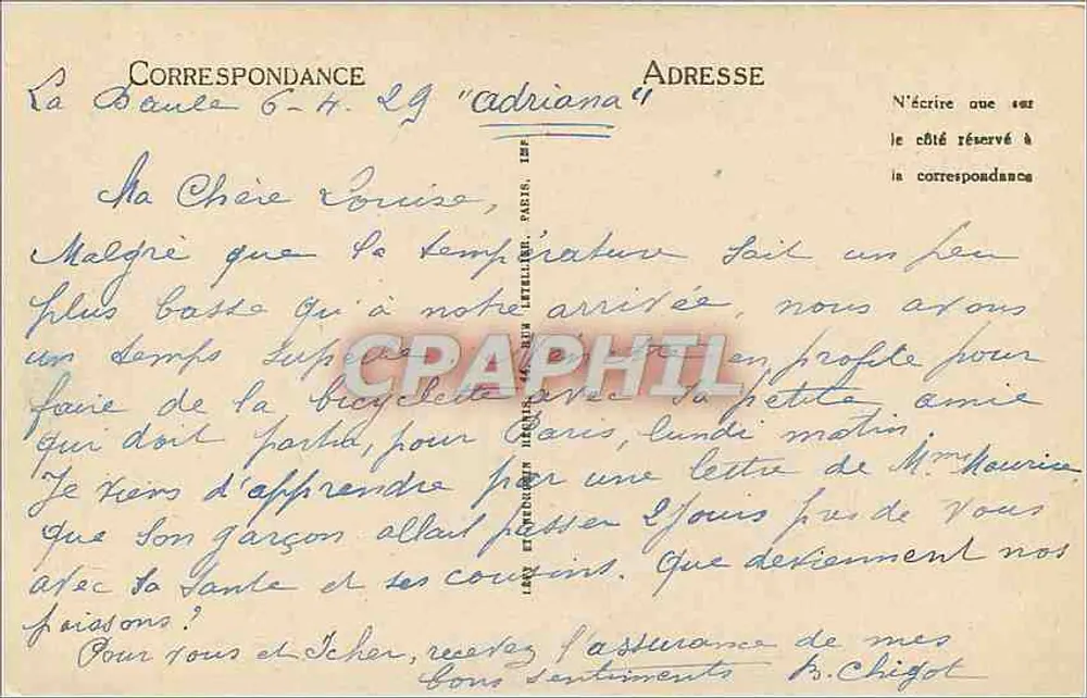 La Baule — A Praia — LL - Verso