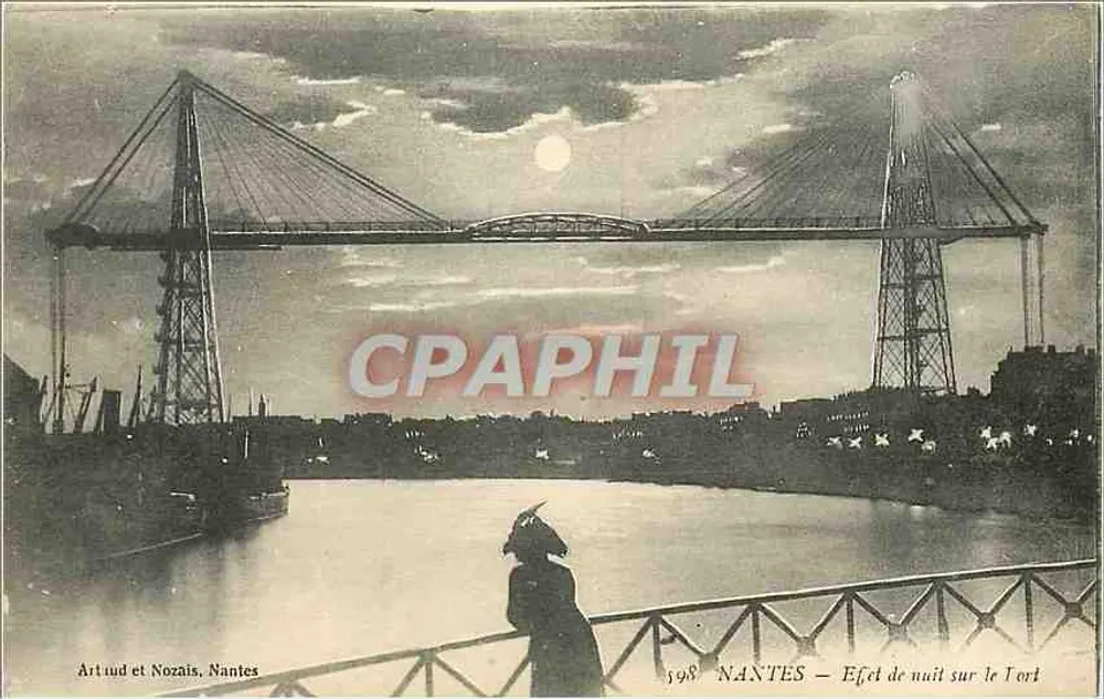 NANTES — Effet de nuit sur le Tort — Artaud et Nozais, Nantes, n°598 - Recto