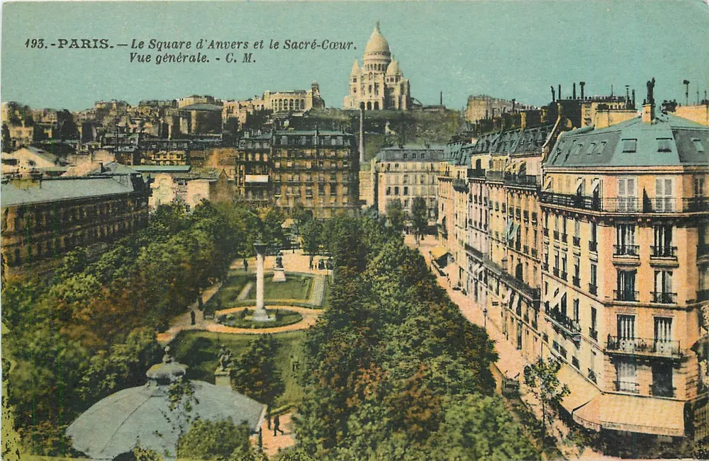 Paris — Der Square d'Anvers und der Sacré-Cœur — Allgemeine Ansicht — C. M. - Vorderseite