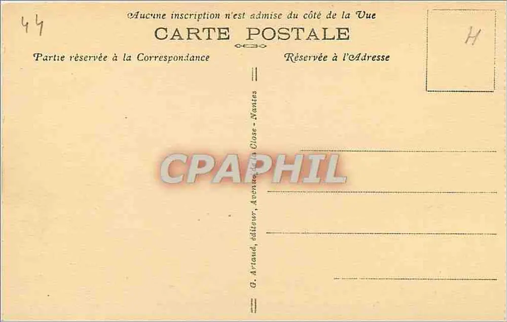 Guérande — Porte Saint-Michel und Place du Marché au Bois — G. Artaud, Verlag - Rückseite