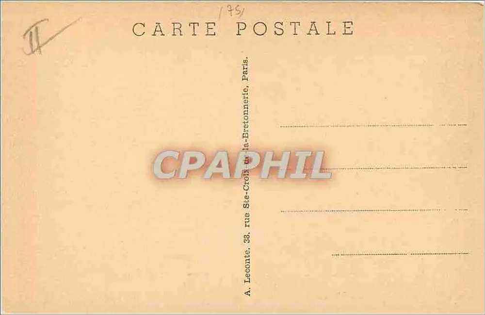 Paris — Perspectiva sobre o Louvre — editor A. Leconte, n°17 - Verso