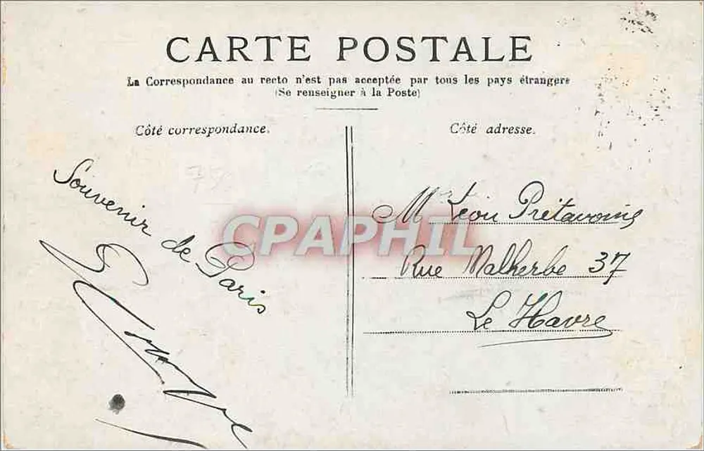 Paris — O Ponte Alexandre III — Editor desconhecido, número de série não visível - Verso