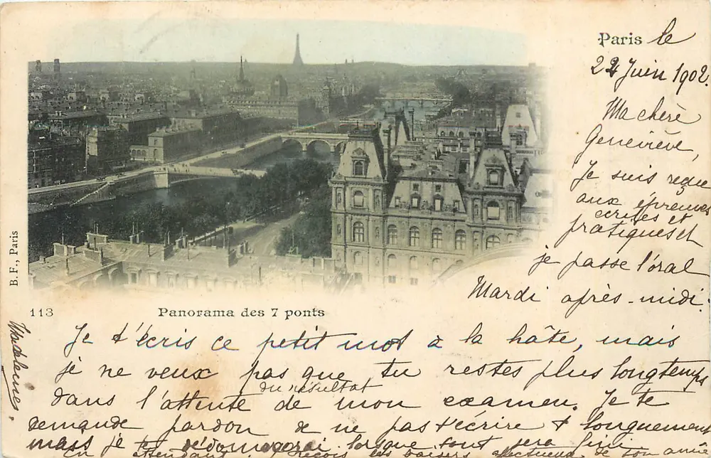 Panorama des 7 ponts — Paris — B.F. Paris n°113 - Recto