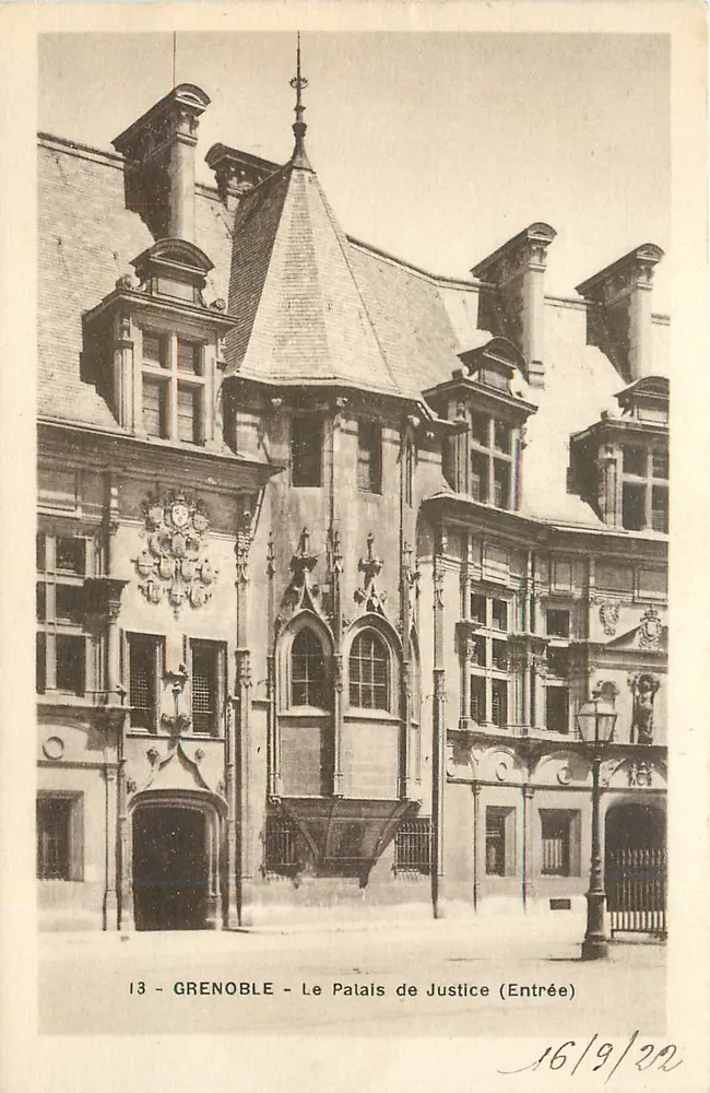 Grenoble - Il Palazzo di Giustizia (Ingresso) — Edizione Marinho, n°13 - Recto