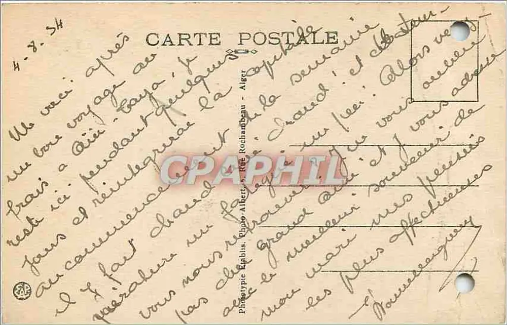 AÏN-TAYA — La Plage — Imprimé sur la carte, n°6 - Rewers