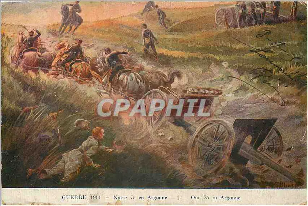 Guerre 1914 — Notre 7e en Argonne — Our 7th in Argonne — G. Bleex - Recto